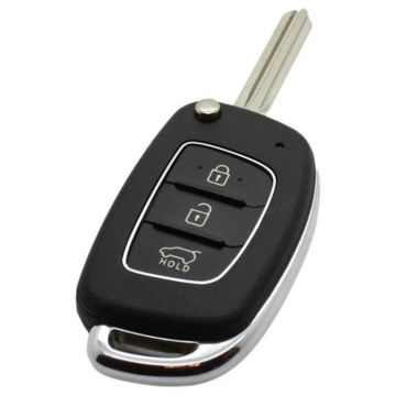 Hyundai 3-knapps vikbar nyckel - nyckelbladspets med skåra höger (modell 5) Image