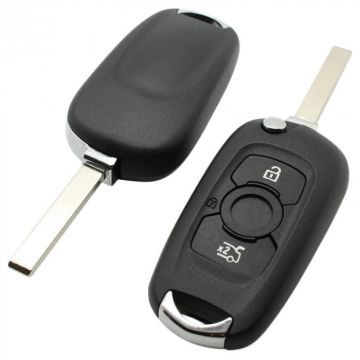 Opel vikbar nyckel med 2 knappar - nyckelblad rakt (modell 2) Image