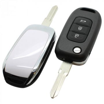 Renault 3-knapps vikbar nyckel - nyckelbladpunkt med elektronik 434MHZ - PCF7961M - HITAG AES - 4A transponder Image