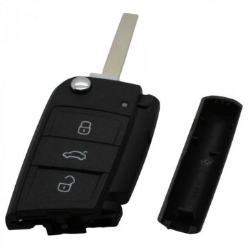 Volkswagen 3-knapps viknyckel - nyckelblad rak HU162T (modell 3) Image