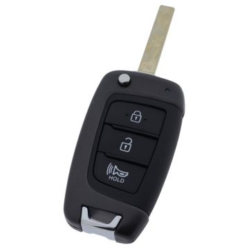 Hyundai 3-knapps vikbar nyckel - nyckelblad rakt Image