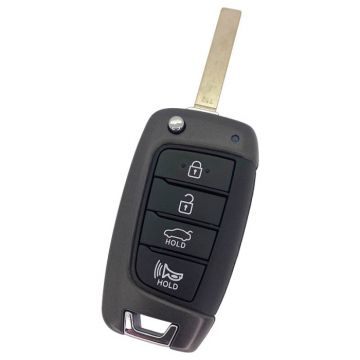 Hyundai 4-knapps vikbar nyckel - nyckelblad rak - bagageutrymme Image