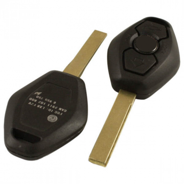 BMW 3-knapps nyckelhus - nyckelblad rakt med elektronik 434MHZ - 7935 transponder Image