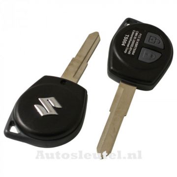 Suzuki 2-knapps nyckelhus - nyckelblad punkt skåra höger med elektronik 433MHZ - ID46 transponder Image