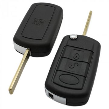 Land Rover 3-knapps vikbar nyckel - nyckelblad rakt med elektronik 433MHZ - PCF7935 transponder lämplig för Land Rover 3, Range Rover Sport Image