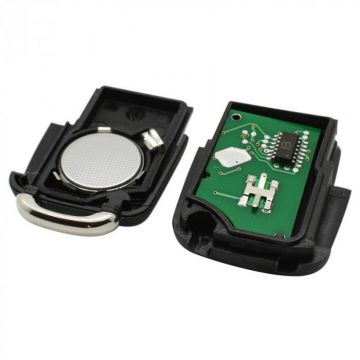 Volkswagen 3-knapps vikbar nyckel - nyckelblad rak med skåra med elektronik 433MHZ - ID48 transponder - 1J0959753DA Image