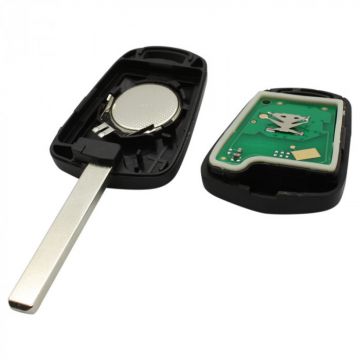 Opel 2-knapps nyckelhus - nyckelblad rakt med elektronik 434MHZ - PCF7941 transponder Image