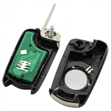 Opel 2-knapps vikbar nyckel - nyckelblad rak elektronik 433MHZ - 7941 transponder - lämplig för Astra modellår 2006 och äldre Image