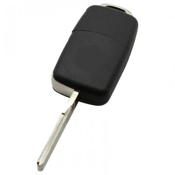 Volkswagen 2-knapps viknyckel - nyckelblad rakt med skåra med elektronik 433 MHZ - ID48 transponder Image