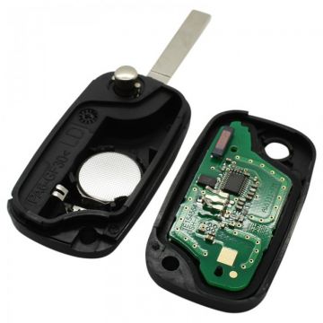 Renault vikbar nyckel med 2 knappar - nyckelblad rakt med elektronik 433MHZ - PCF7946 - ID46 transponder Image