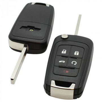 Chevrolet 4-knapps vikbar nyckel med panikknapp med elektronik 433MHZ - ID46 / PCF7937E / PCF7941E transponder Image