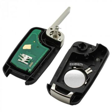 Chevrolet 3-knapps vikbar nyckel - nyckelblad rakt med elektronik 433MHZ - PCF7937E transponder Image