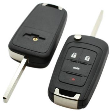 Chevrolet 3-knapps vikbar nyckel med panikknapp med elektronik 433MHZ - PCF7952-transponder Image