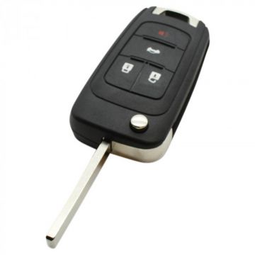 Chevrolet 3-knapps vikbar nyckel med panikknapp med elektronik 433MHZ - ID46 / PCF7937E / PCF7941E transponder