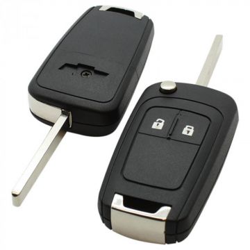 Chevrolet 2-knapps vikbar nyckel - nyckelblad rakt med elektronik 433MHZ - PCF7952 transponder Image