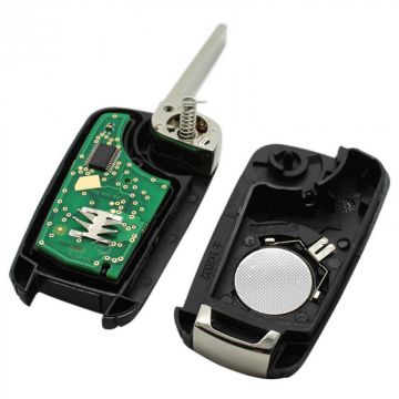 Chevrolet 4-knapps vikbar nyckel med panikknapp - nyckelblad rakt med elektronik 434MHZ - PCF7952 transponder Image