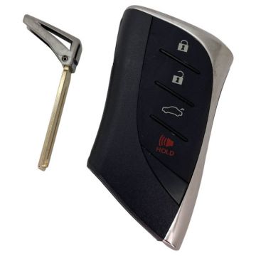 Lexus 4-knapps smartnyckel - nyckelblad rakt med skåra i mitten (modell 2) Image