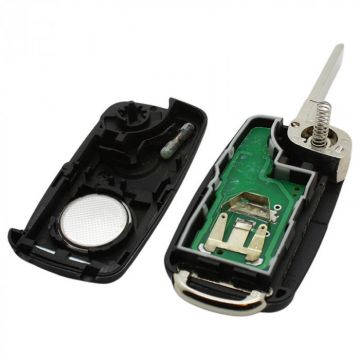 Seat 3-knapps vikbar nyckel - nyckelblad rak med skåra med elektronik 433MHZ - ID48 transponder - 7N5837202H Image