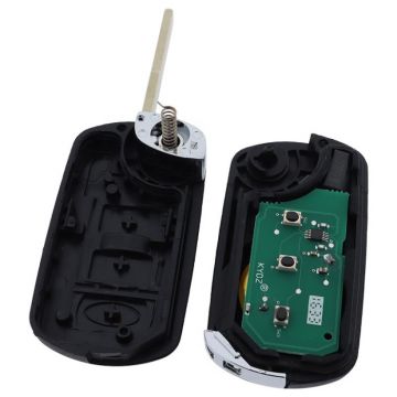 Land Rover 3-knapps vikbar nyckel - nyckelblad rakt med elektronik 433MHZ - PCF7935 transponder Image