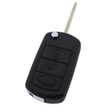Land Rover 3-knapps vikbar nyckel - nyckelblad rakt med elektronik 433MHZ - PCF7935 transponder Image