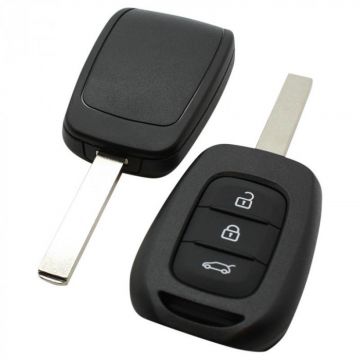 Renault 3-knapps nyckelhus - nyckelblad rakt med elektronik 434MHZ - PCF7961 transponder Image