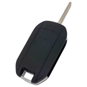 Peugeot 3-knapps viknyckel - nyckelblad rakt med skårsida med elektronik 433MHZ - PCF7941 - Hitag - AES 4A transponder (modell 2) Image