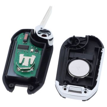 Citroën 3-knapps vikbar nyckel med elektronik - HITAG AES - 4A CHIP- HU83 Image