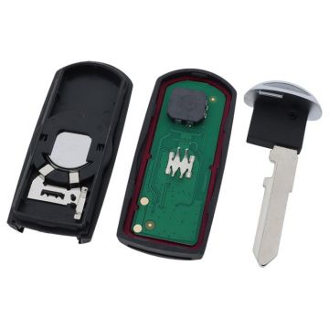 Mazda Smart Key med 4 knappar och elektronik - ID49 PCF7953 - MAZR24 - SKE13E-02 Image