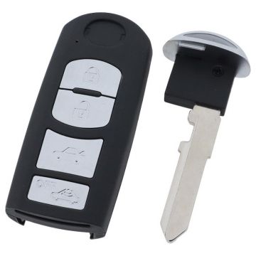 Mazda Smart Key med 4 knappar och elektronik - ID49 PCF7953 - MAZR24 - SKE13E-02 Image