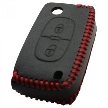 Peugeot nyckelhölje med 2 knappar och flip-key - svart Image