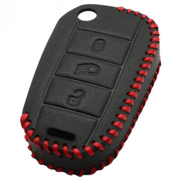 Peugeot 3-knapps flip-key nyckelhölje - svart (modell 2) Image