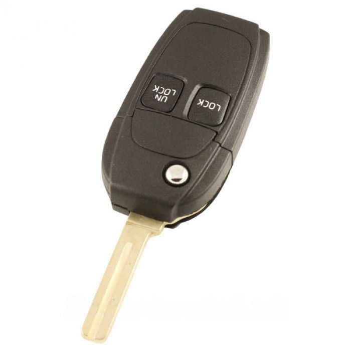 Volvo 2-knapps viknyckel - nyckelblad rakt med skåra (ombyggnadssats) main product photo