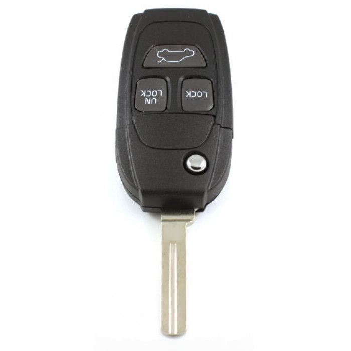 Volvo 3-knapps viknyckel - nyckelblad rakt med skåra (ombyggnadssats) main product photo