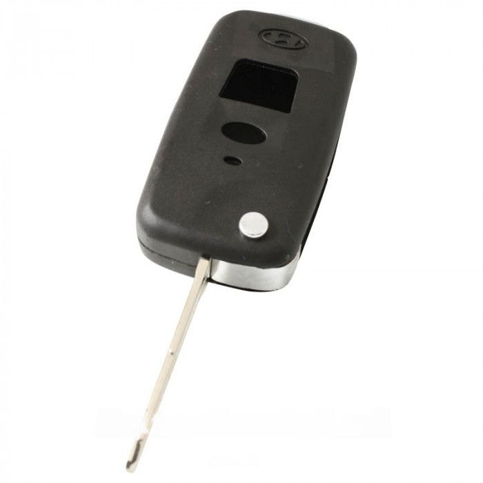Hyundai vikbar nyckel med 2 knappar - nyckelbladets skårsida (ombyggnadssats) main product photo