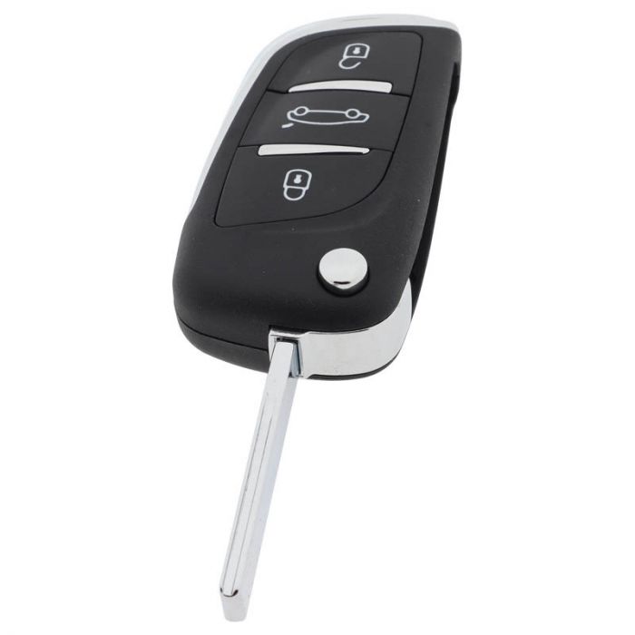 Citroën 3-knapps viknyckel - nyckelblad rakt med skårsida (ombyggnadssats) main product photo