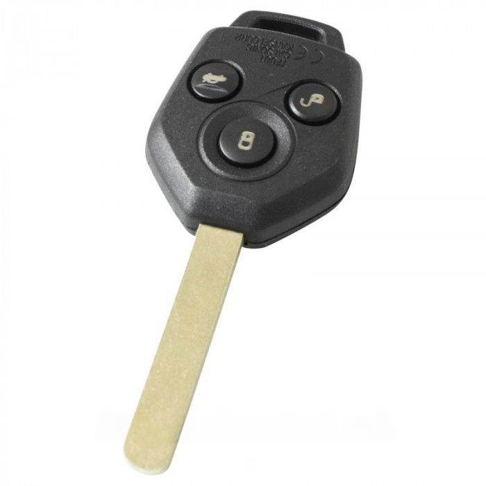 Subaru 3-knapps nyckelhus - nyckelblad rakt med elektronik 433Mhz - transponder 4D62 main product photo
