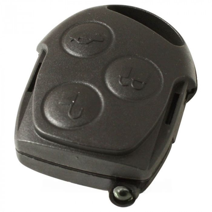 Ford 3-knops sleutelbehuizing - sleutelbaard rond met elektronica 433MHZ - 4D60 transponder