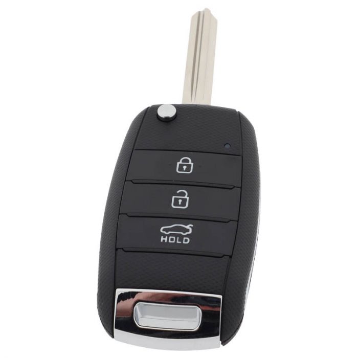 Kia vikbar nyckel med 3 knappar - nyckelbladpunkt med elektronik 433MHZ - 4D60 transponder