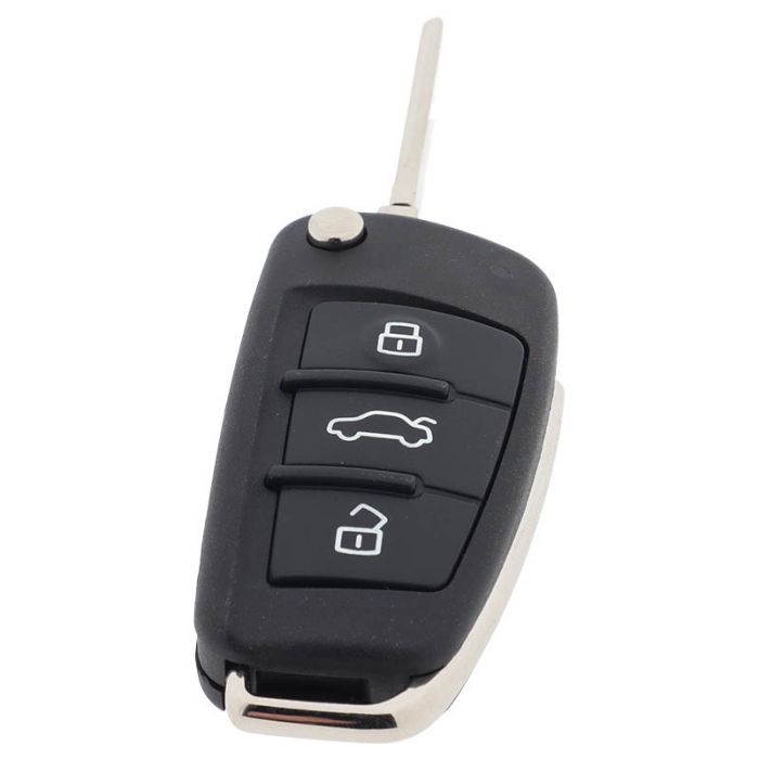 Audi 3-knapps vikbar nyckel - nyckelblad rakt med elektronik 434MHZ - ID48 transponder - 8XO 837220D