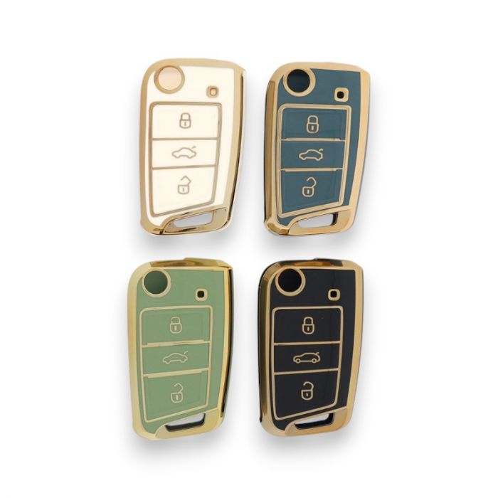 Volkswagen 3-knapps flip-key TPU nyckelskydd main product photo