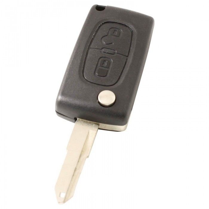 Citroën 2-knapps viknyckel - nyckelbladspunkt med öppning - batteri i hölje main product photo