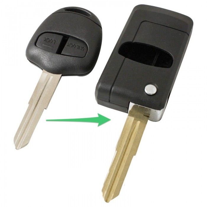 Mitsubishi 2-knapps viknyckel - nyckelblad punkt skåra höger (ombyggnadssats) main product photo