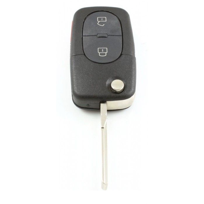 Audi 2-knapps vikbar nyckel med panikknapp - nyckelblad rakt - CR2032 batteriversion main product photo