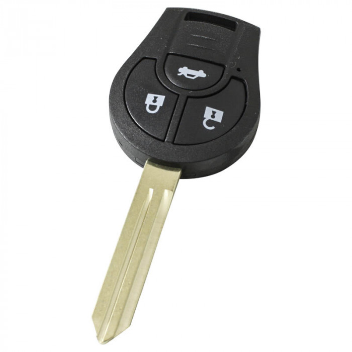 Nissan 3-knapps nyckelhus - nyckelbladets spets med skåran till vänster main product photo