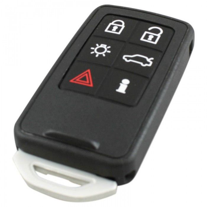 Volvo 6-knapps smart nyckel - nyckelblad rak 434MHZ - PCF7945 transponder main product photo