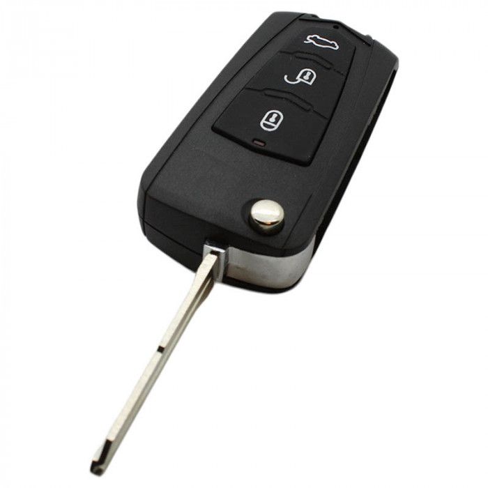 Kia 3-knapps vikbar nyckel med panikknapp - nyckelbladets skårsida main product photo