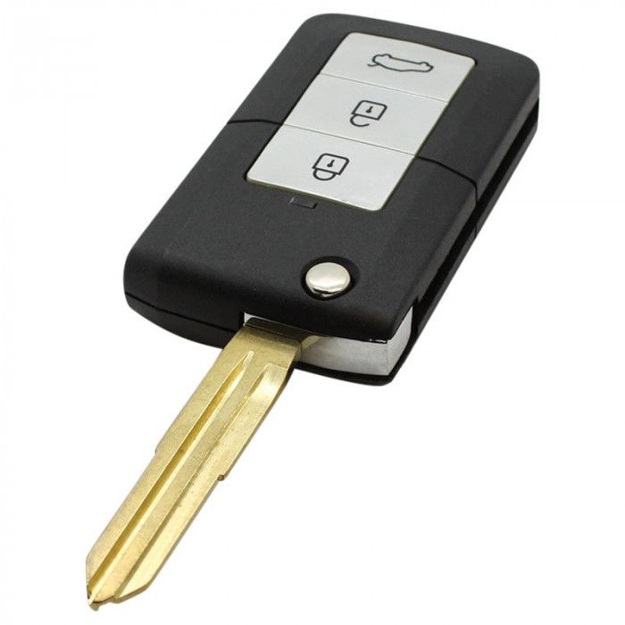 Kia vikbar nyckel med 3 knappar och panikknapp - spets för nyckelblad (ombyggnadssats) main product photo