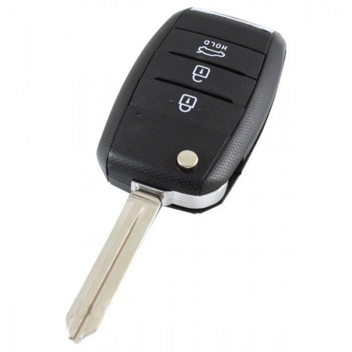 Kia vikbar nyckel med 3 knappar - nyckelbladets spets med skåra main product photo