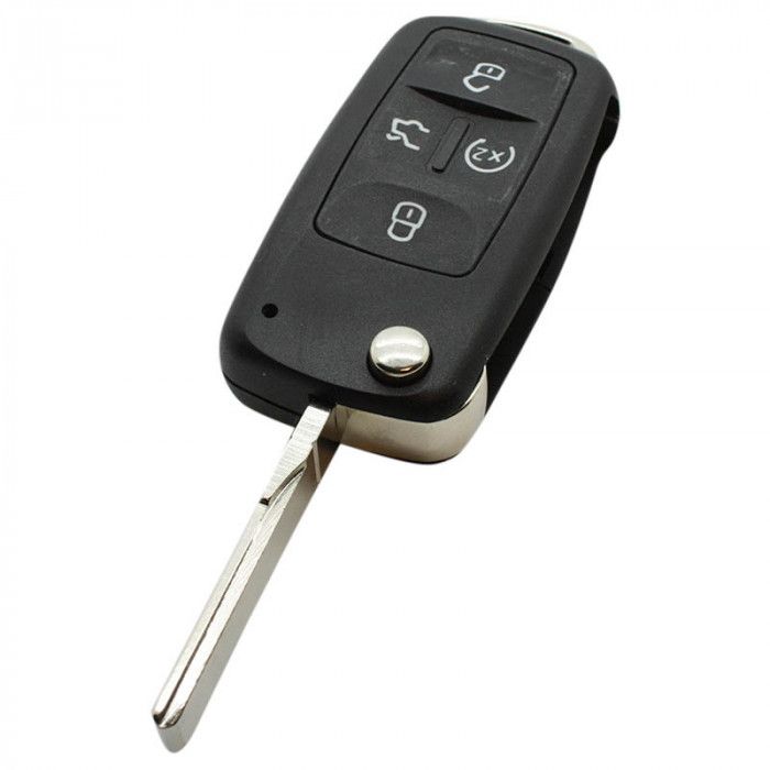 Volkswagen 4-knapps viknyckel - nyckelblad rakt med skårsida (modell 2) main product photo