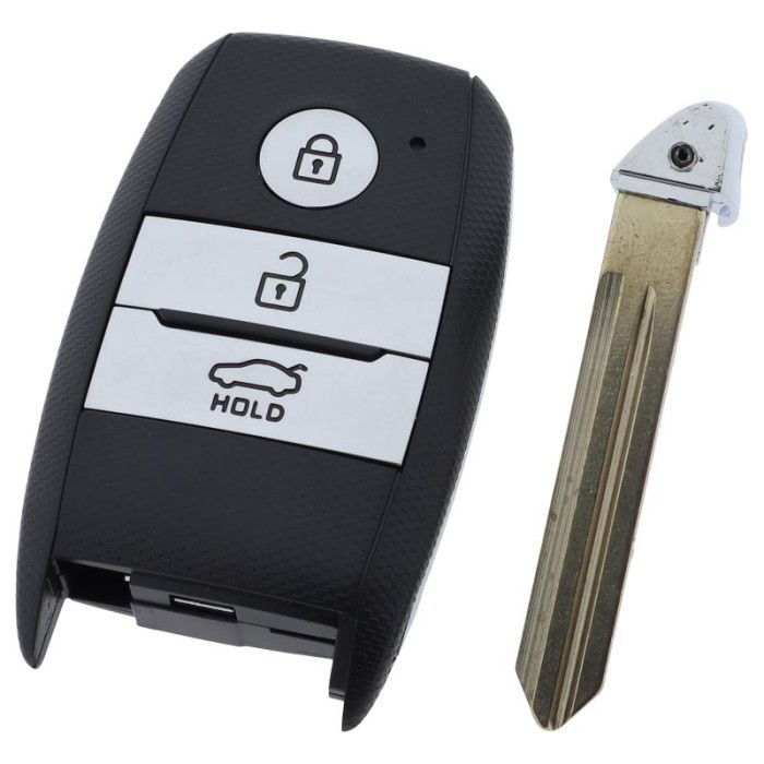 Kia 3-knapps Smart Key-hus - nyckelblad rakt med skåra höger